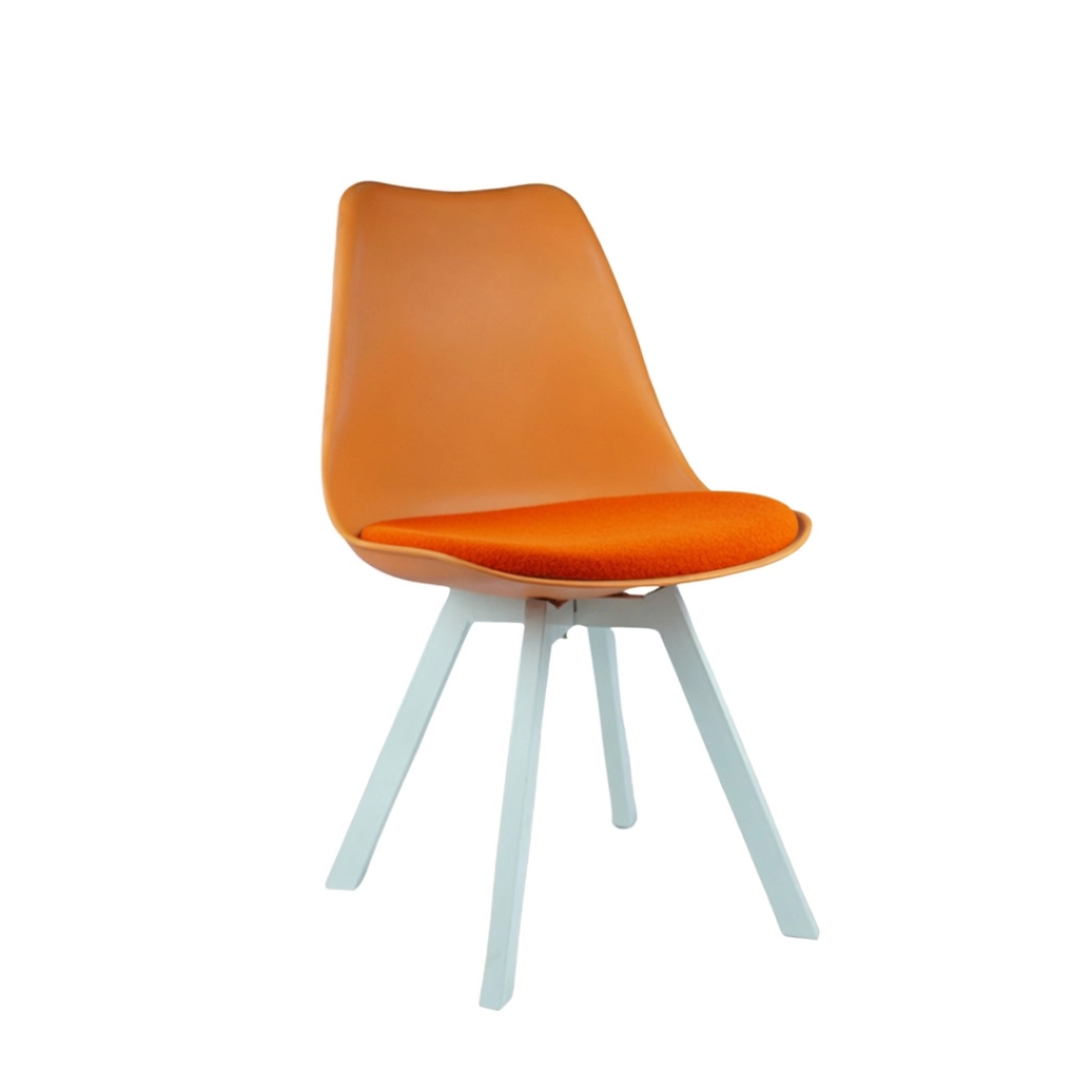 Heavy Duty Tulip Chair White Stand - Orange